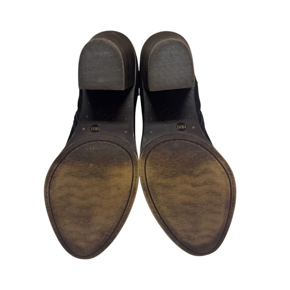 Lucky Brand Elle Ankle Boot Round Toe Black Leather Western Booties Size 9.5M - Picture 8 of 8